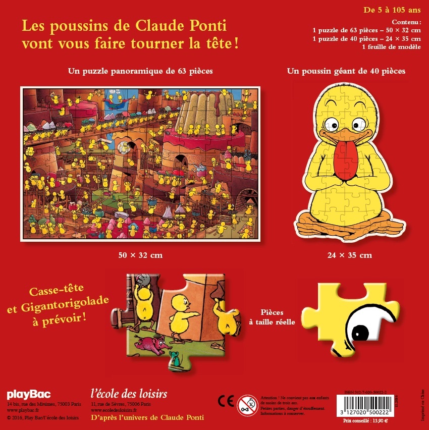 Les poussins de Claude Ponti - 2 incroyabilicieux puzzles - Claude Ponti - EDL