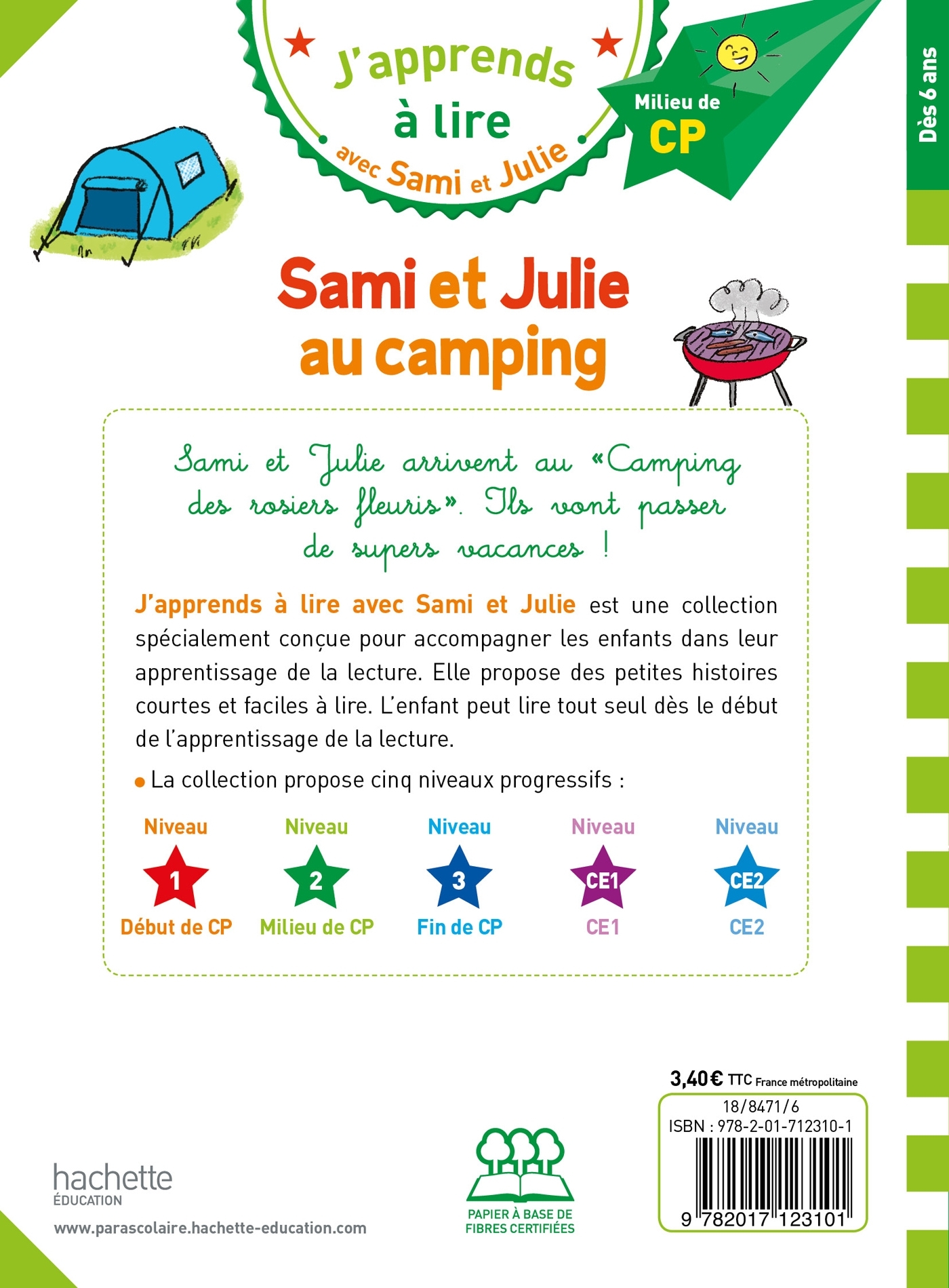Sami et Julie CP niveau 2 Sami et Julie au camping - Emmanuelle Massonaud, Thérèse Bonté - HACHETTE EDUC