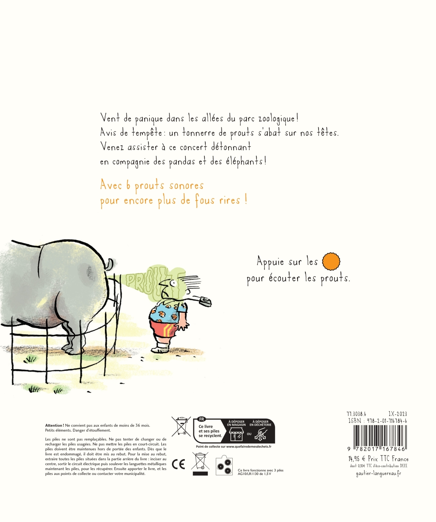 Tonnerre de prouts ! - Livre sonore NED - Ronan Badel, Antoine Guilloppé - GAUTIER LANGU.
