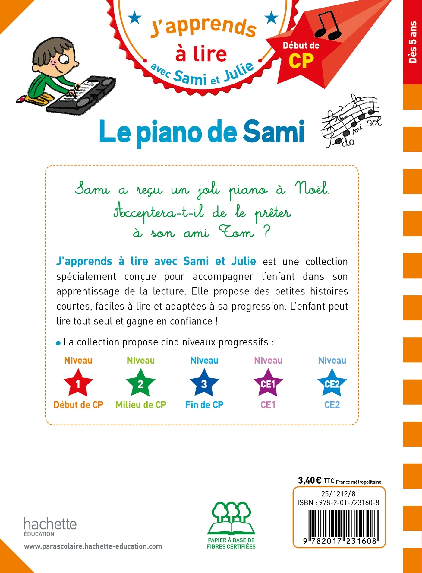 Sami et Julie CP niveau 1 Le piano de Sami - Thérèse Bonté, Barbara Jung - HACHETTE EDUC