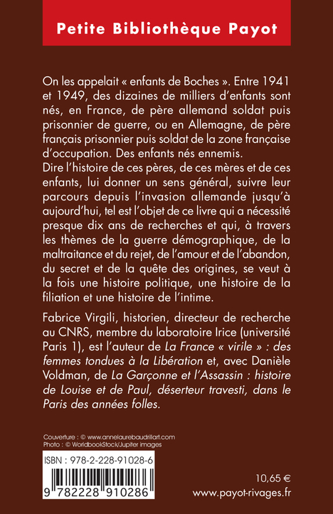 Naître ennemi - Fabrice Virgili - PAYOT