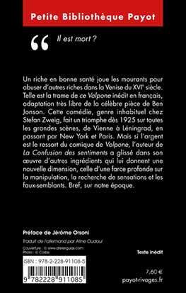 Volpone - Stefan Zweig, Jérôme Orsoni, Aline Oudoul - PAYOT