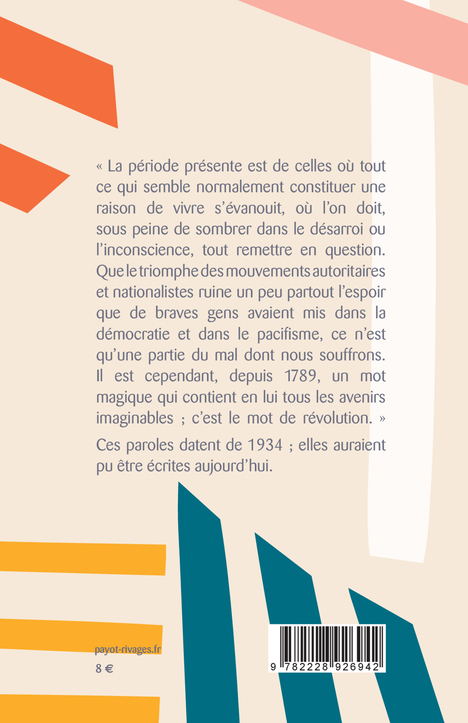 Réflexions sur les causes de la liberté et de l'oppression sociale - Simone Weil - PAYOT