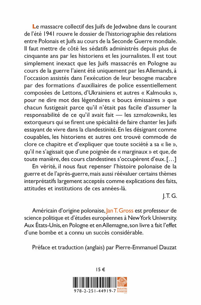 Les Voisins - Jan T. Gross, Pierre-Emmanuel Dauzat, Pierre-Emmanuel Dauzat - BELLES LETTRES
