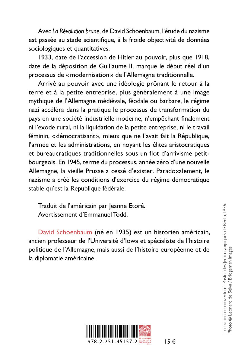 La Révolution brune - David Schoenbaum, Jeanne Étoré, Emmanuel Todd - BELLES LETTRES