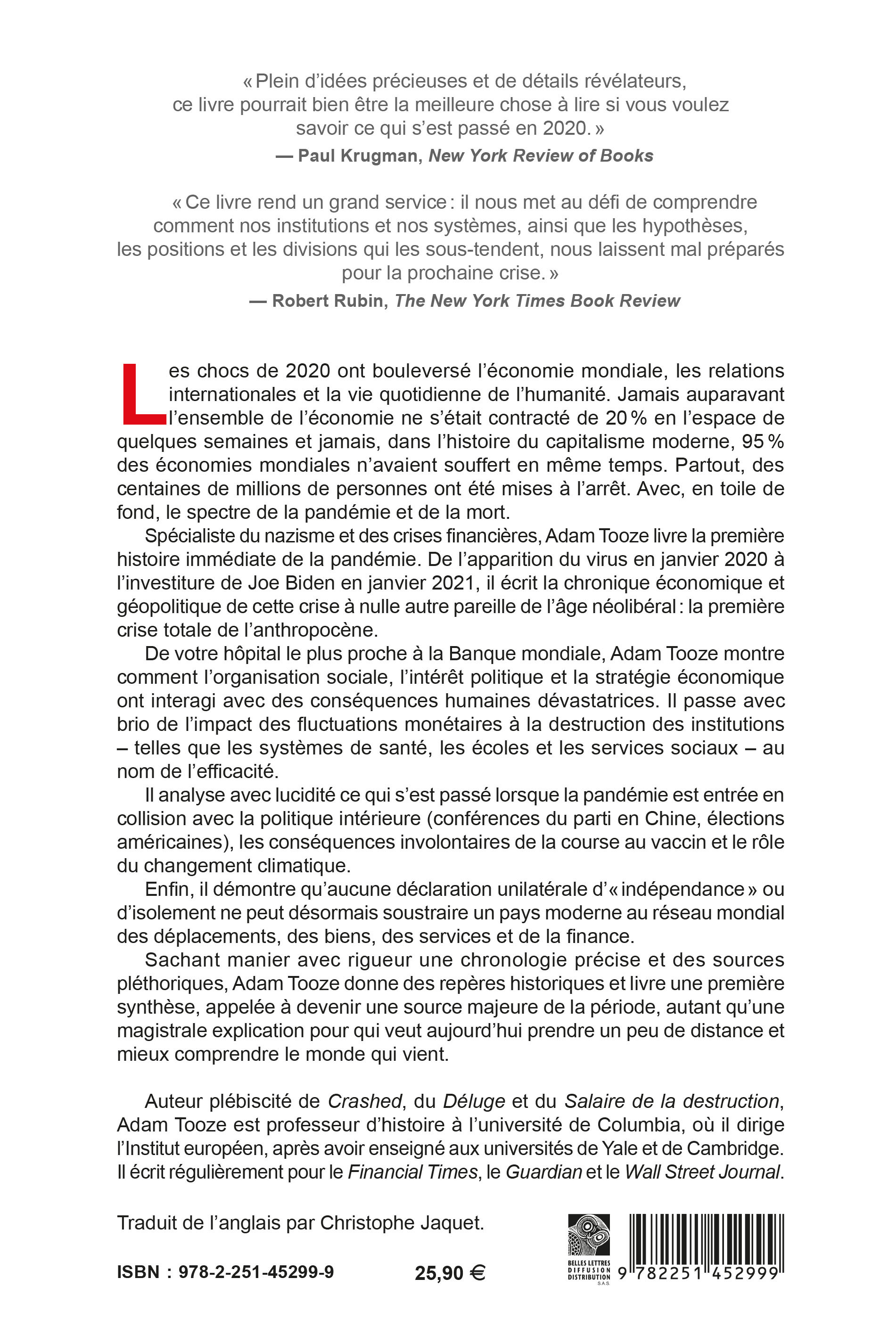L’Arrêt - Adam Tooze, Christophe Jaquet - BELLES LETTRES