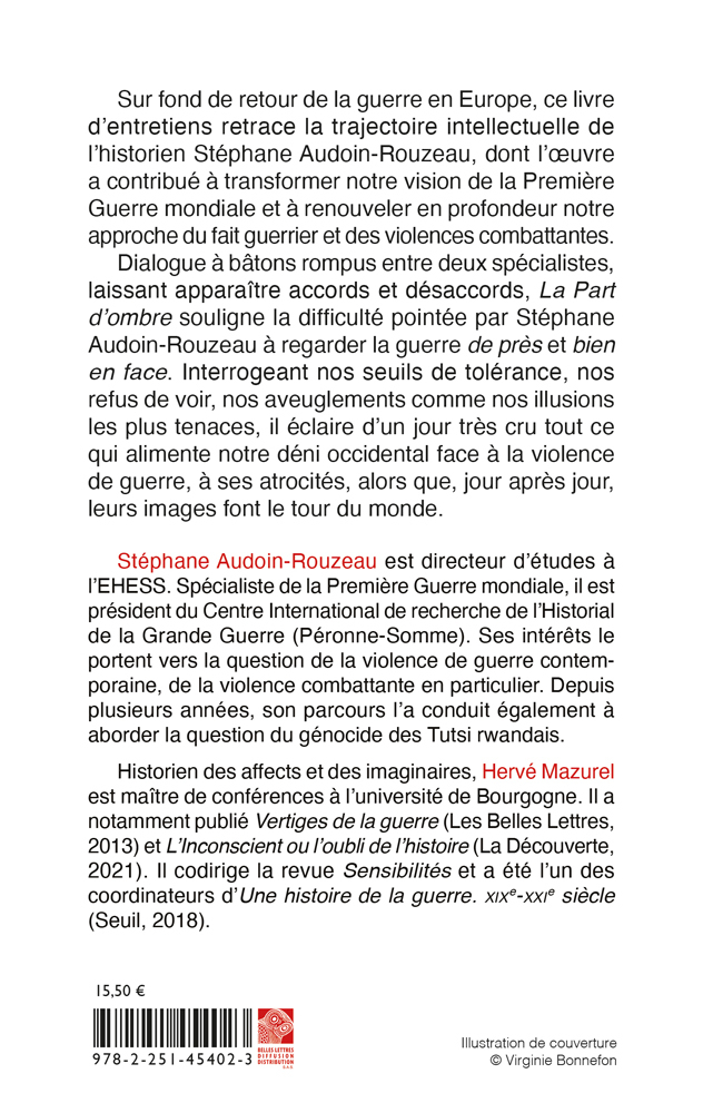 La Part d'ombre - Stéphane Audoin-Rouzeau, Hervé Mazurel - BELLES LETTRES