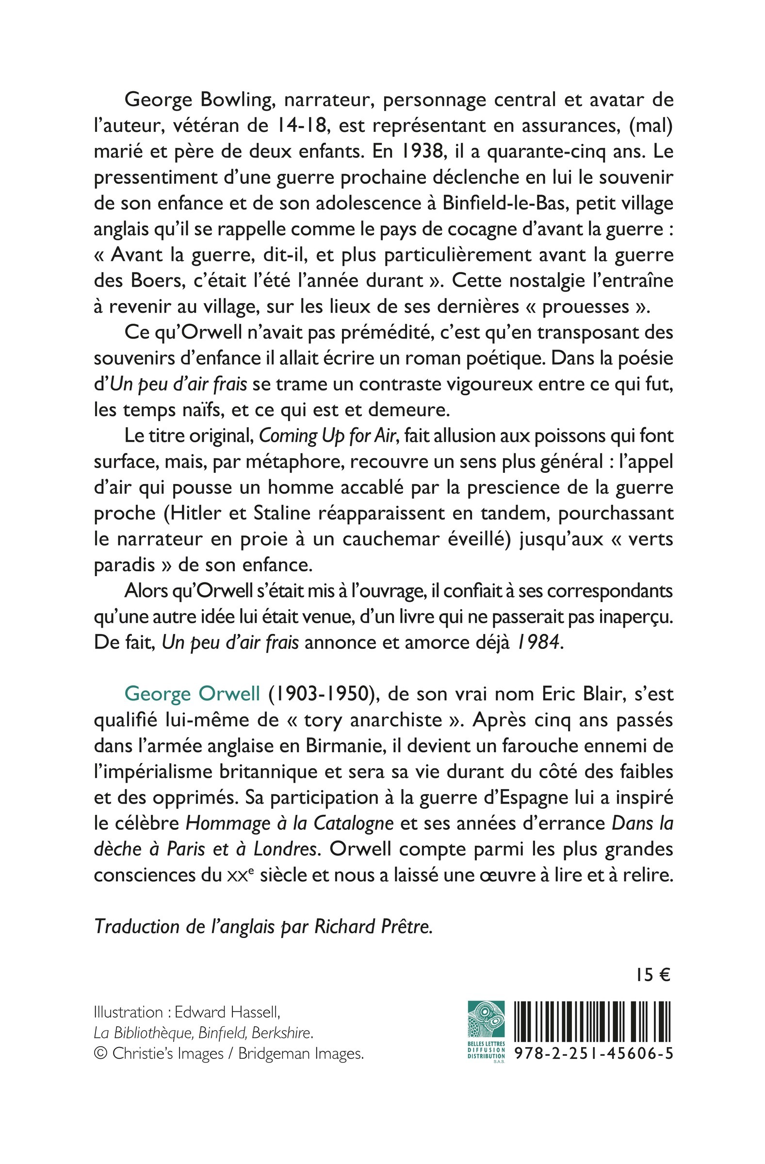 Un peu d'air frais - George Orwell, Richard Prêtre - BELLES LETTRES