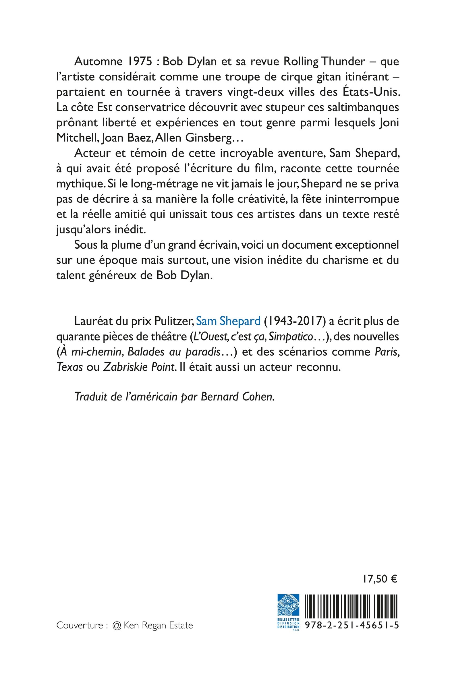 Rolling Thunder - Bernard Cohen, Sam Shepard, Ken Regan - BELLES LETTRES