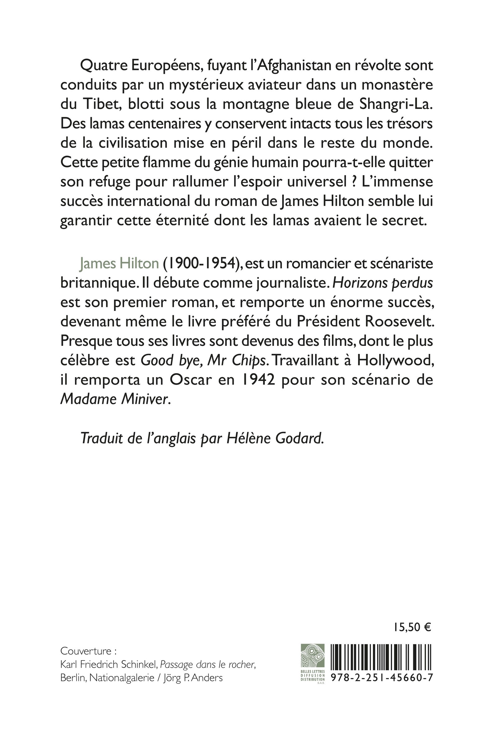 Horizons perdus - James Hilton, Brian Stapleford, Hélène Godard - BELLES LETTRES