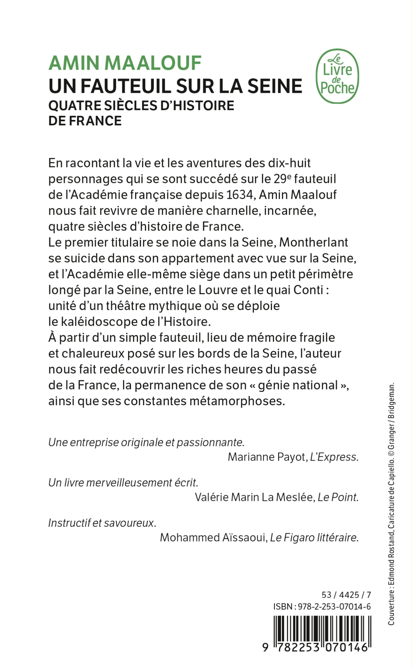 Un fauteuil sur la Seine - Amin Maalouf - LGF