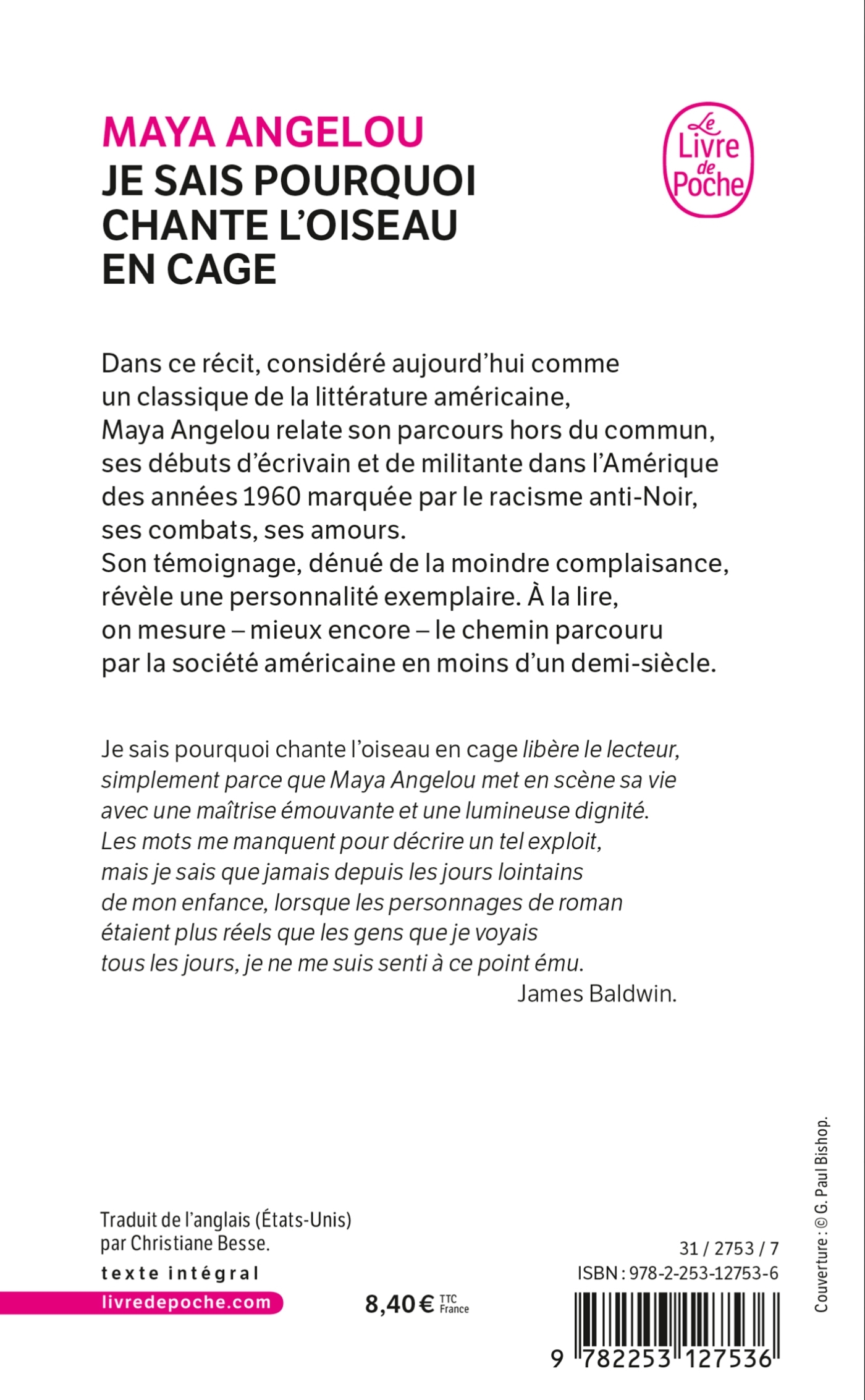 Je sais pourquoi chante l'oiseau en cage - Maya Angelou - LGF